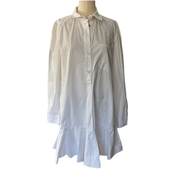 Tuckernuck White Cotton Poplin Callahan Shirt Dress Minimalist Crisp Size Medium - Picture 16 of 16